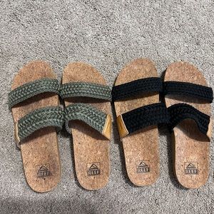WOMENS REEF SANDALS LOT OF 2 SIZE 9 LIKE NEW WORN ONCE